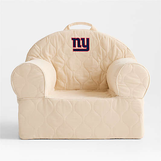 NFL New York Giants Large Oatmeal Quilted Cotton Corduroy Kids Lounge Nod Chair