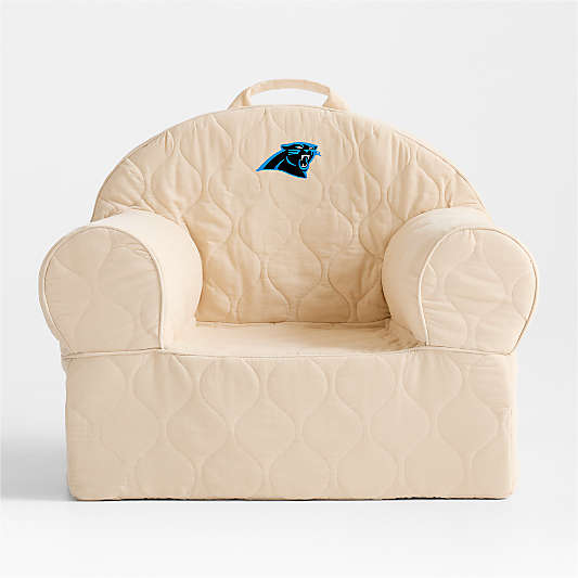 NFL Carolina Panthers Large Oatmeal Quilted Cotton Corduroy Kids Lounge Nod Chair