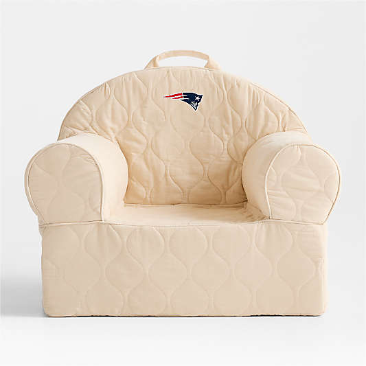 NFL New England Patriots Large Oatmeal Quilted Cotton Corduroy Kids Lounge Nod Chair