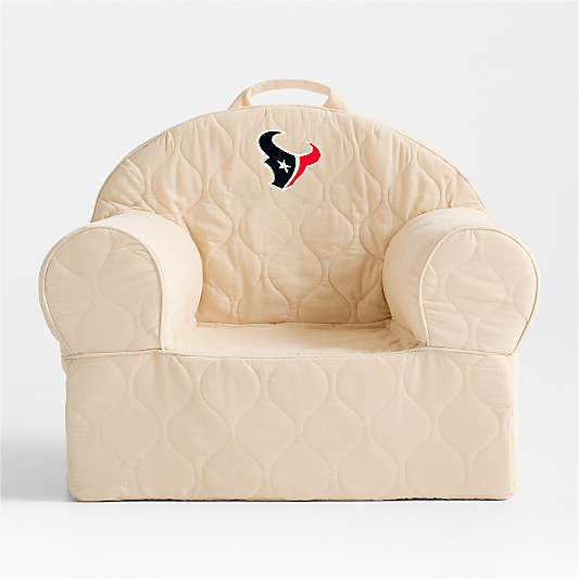 NFL Houston Texans Large Oatmeal Quilted Cotton Corduroy Kids Lounge Nod Chair