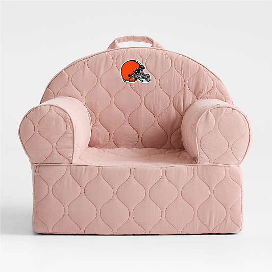 NFL Cleveland Browns Large Rosy Lilac Quilted Cotton Corduroy Kids Lounge Nod Chair