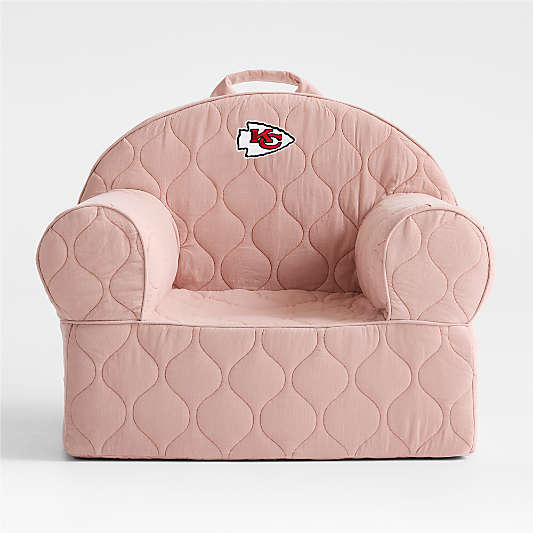 NFL Kansas City Chiefs Large Rosy Lilac Quilted Cotton Corduroy Kids Lounge Nod Chair