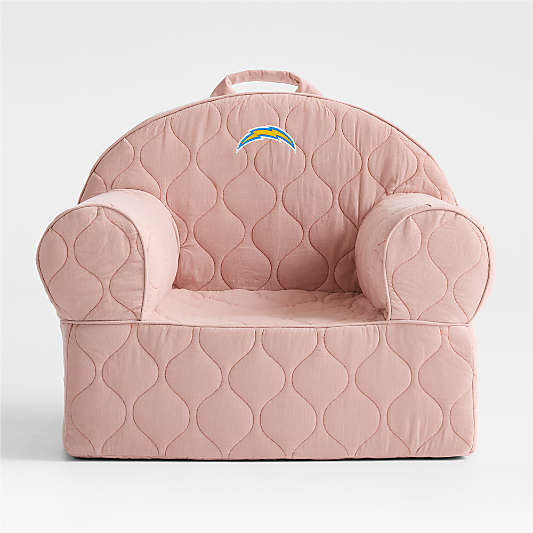 NFL Los Angeles Chargers Large Rosy Lilac Quilt ed Cotton Corduroy Kids Lounge Nod Chair