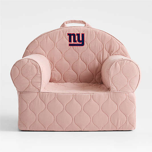 NFL New York Giants Large Rosy Lilac Quilted Cotton Corduroy Kids Lounge Nod Chair