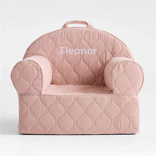 Large Rosy Lilac Organic Cotton Quilted Corduroy Kids Lounge Nod Chair
