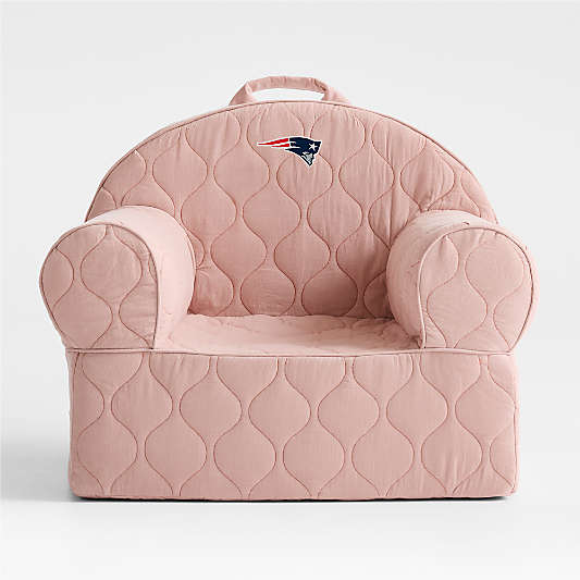 NFL New England Patriots Large Rosy Lilac Quilted Cotton Corduroy Kids Lounge Nod Chair