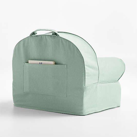 Small Volta Teal Organic Cotton Kids Lounge Nod Chair