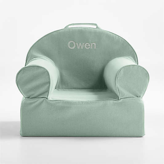 Small Volta Teal Organic Cotton Kids Lounge Nod Chair