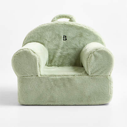 Large Iceberg Green Faux Fur Kids Lounge Nod Chair Cover
