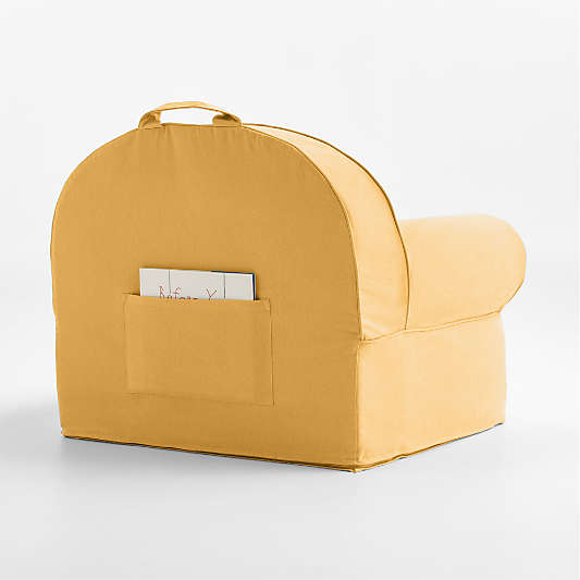Large Savannah Yellow Organic Cotton Kids Lounge Nod Chair