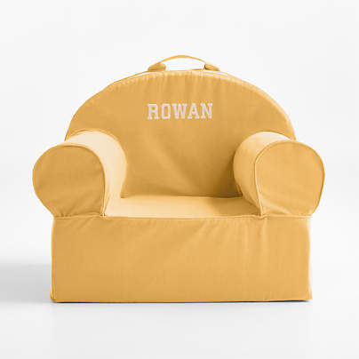 Large Savannah Yellow Organic Cotton Kids Lounge Nod Chair