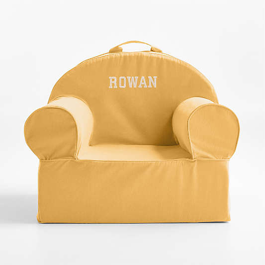 Large Savannah Yellow Organic Cotton Kids Lounge Nod Chair