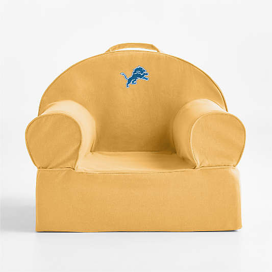 NFL Detroit Lions Small Savannah Yellow Organic Cotton Kids Lounge Nod Chair