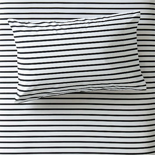 Organic Black Stripe Kids Pillowcase