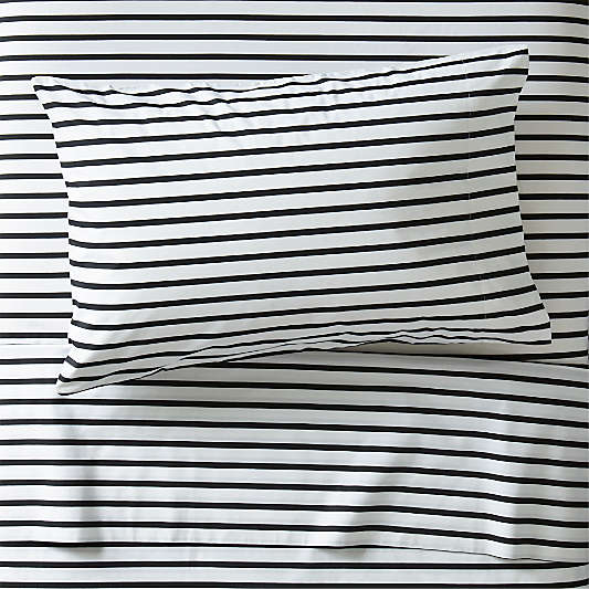 Organic Black Stripe Kids Twin Sheet Set