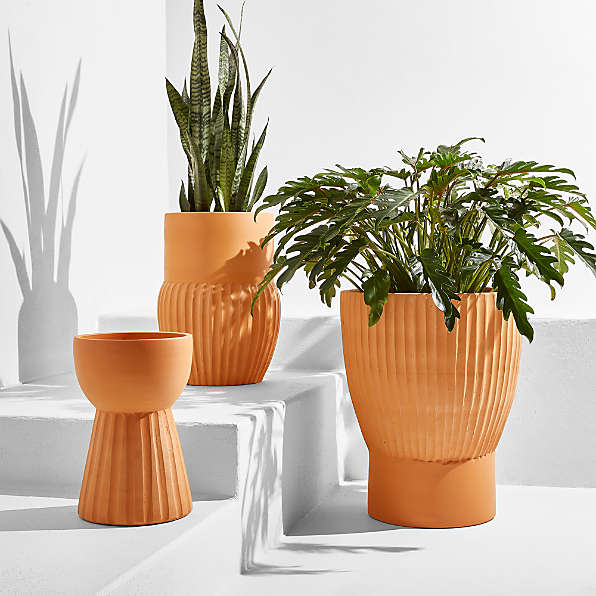 ceramic planter Orange planter modern planter