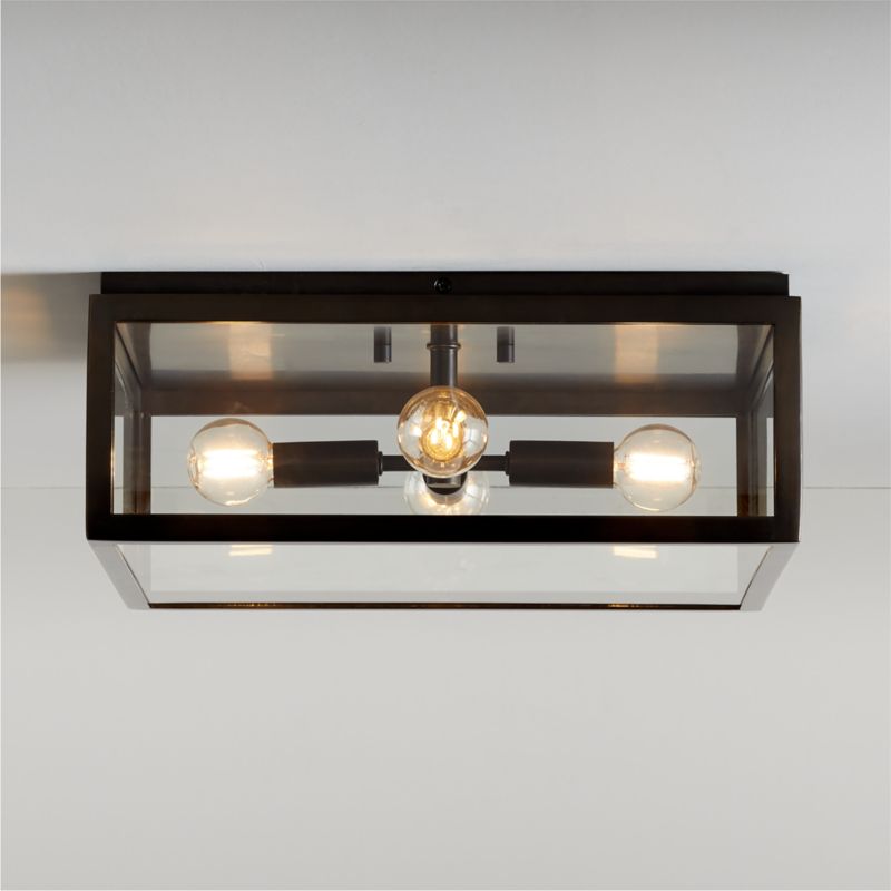 Nolan Black Square Flush Mount Light