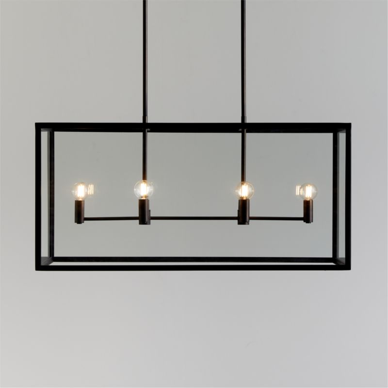 Nolan 6-Light Black Rectangular Chandelier + Reviews | Crate & Barrel