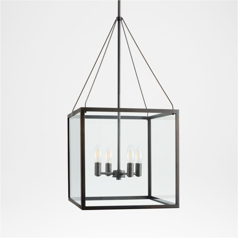 Nolan Square Black Glass Pendant Light - image 5 of 20