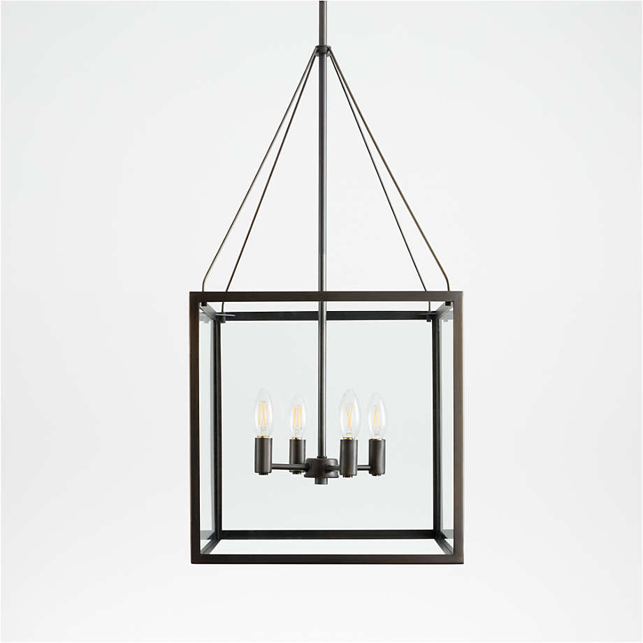 Nolan Square Black Glass Pendant Light + Reviews Crate & Barrel Canada