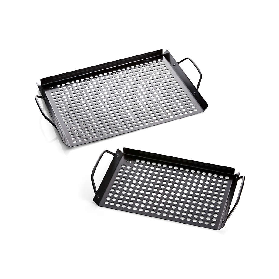 Set of Two Non-Stick Grill Trays + Reviews | Crate & Barrel
