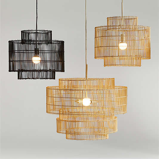 Noon Natural Wicker Pendant Lights by Leanne Ford