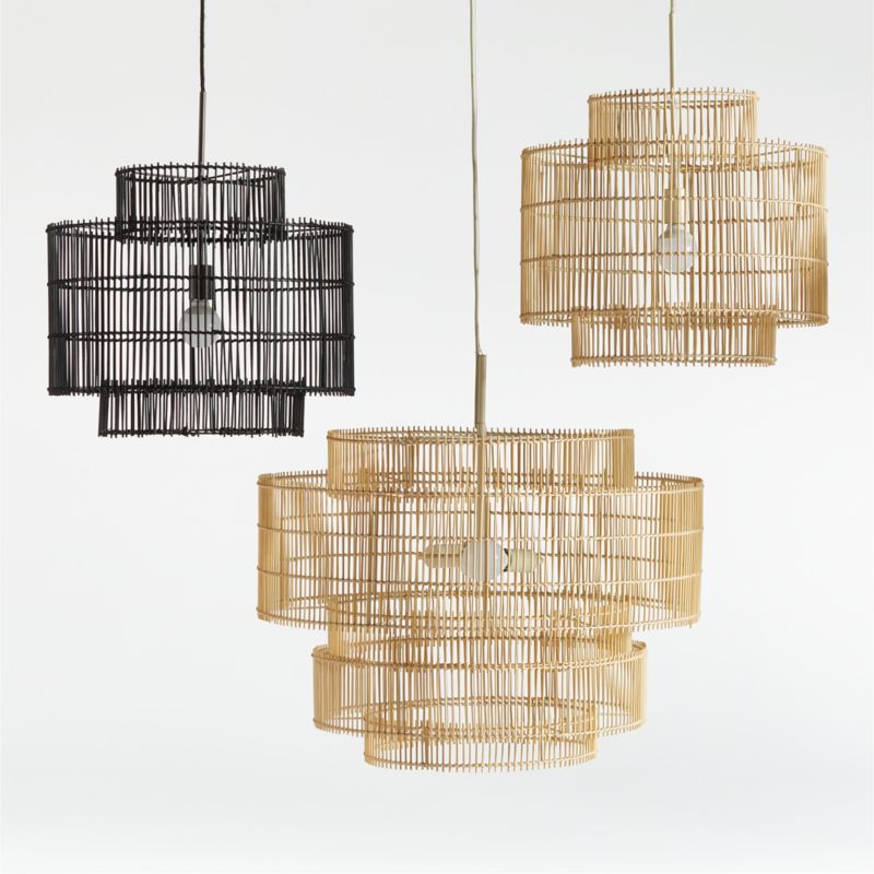 Noon Large Black Wicker Pendant Light by Leanne Ford - image 5 of 12