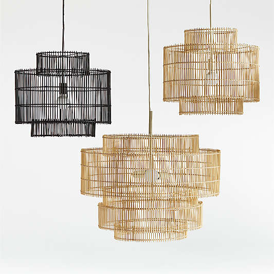 Noon Natural Wicker Pendant Lights by Leanne Ford