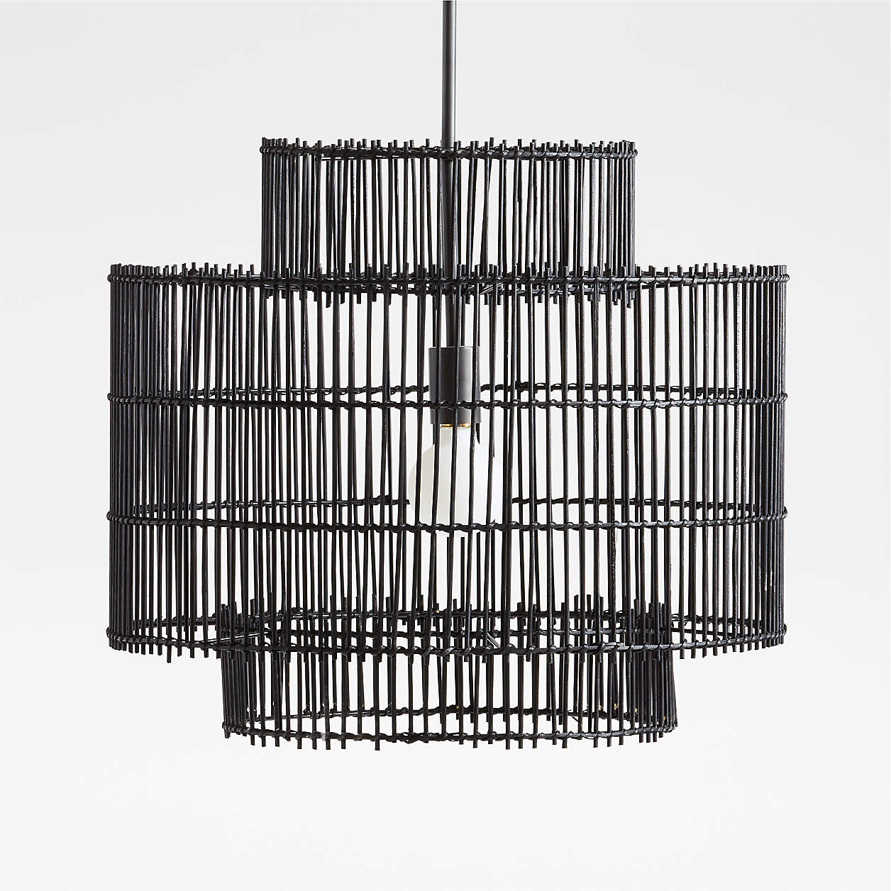 Noon Small Black Wicker Pendant Light by Leanne Ford + Reviews Crate