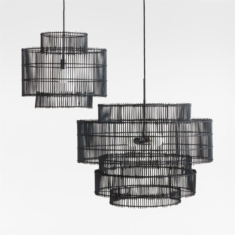 Noon Large Black Wicker Pendant Light by Leanne Ford - image 8 of 12