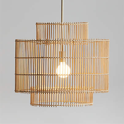 Noon Small Natural Wicker Pendant Light by Leanne Ford