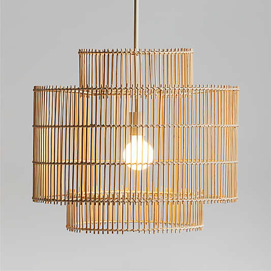 Noon Small Natural Wicker Pendant Light by Leanne Ford