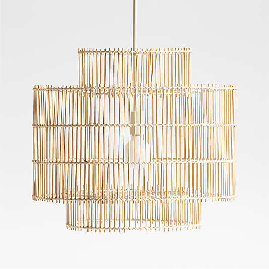 Noon Small Natural Wicker Pendant Light by Leanne Ford