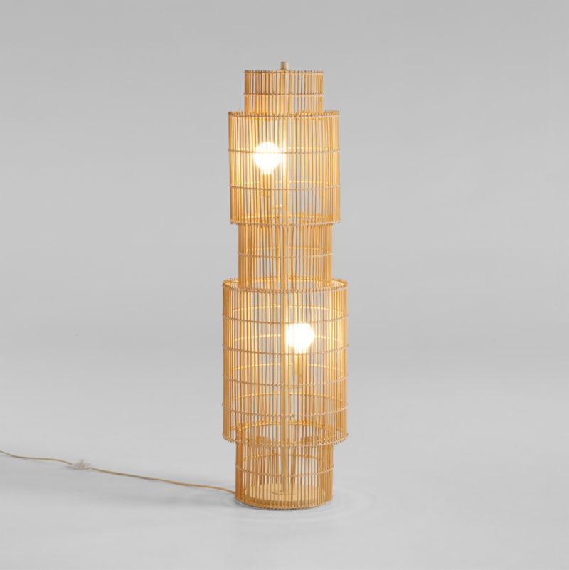 Noon Natural Wicker Floor Lamp by Leanne Ford