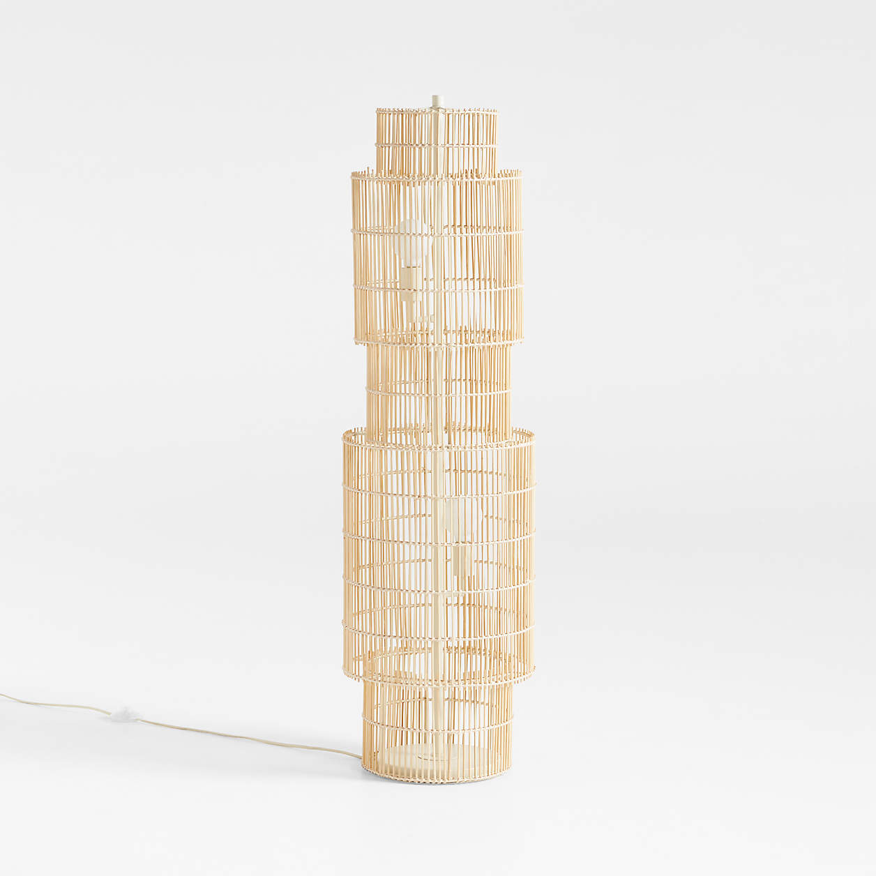 Noon Natural Wicker Floor Lamp by Leanne Ford + Reviews Crate & Barrel