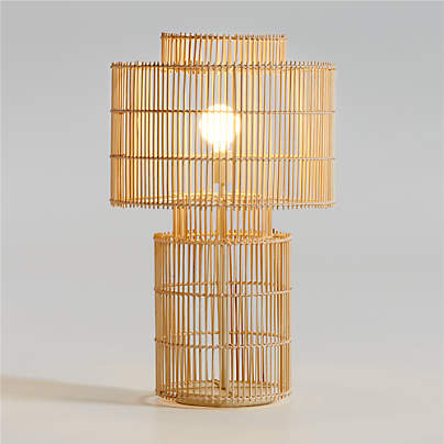 Noon Natural Wicker Table Lamp by Leanne Ford