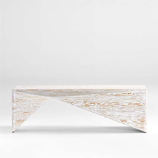 Nord White Wood Entryway Bench