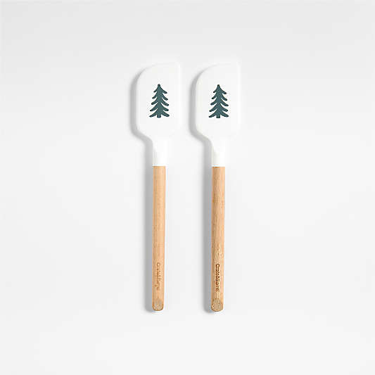 Nordic Fair Isle Silicone and Wood Mini Spatula, Set of 2