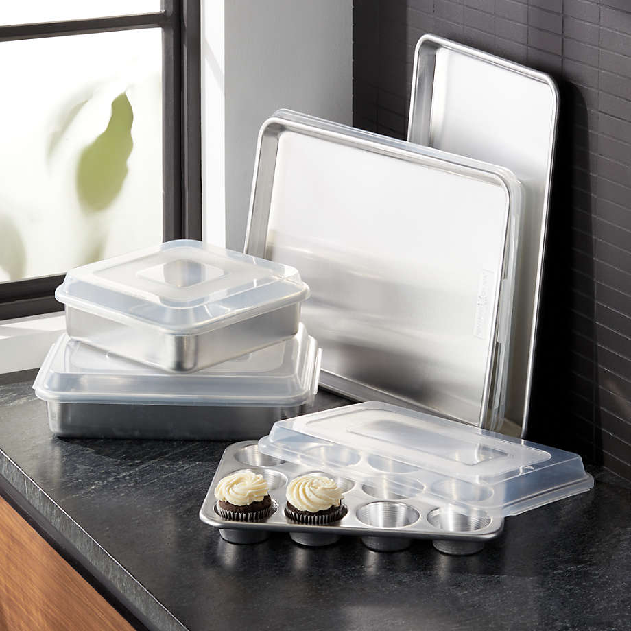 Nordic Ware Naturals Two Half Sheets with Lid Set, 3-Pieces
