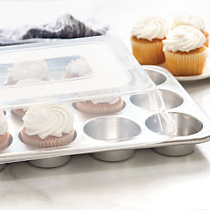 Crate & Barrel Silver 12-Cup Muffin Pan + Reviews