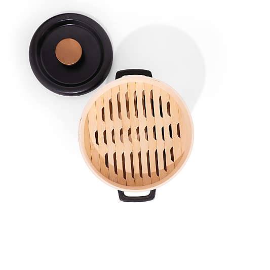 Alva Nori Cast Iron Cocotte Dutch Oven and Steamer Basket