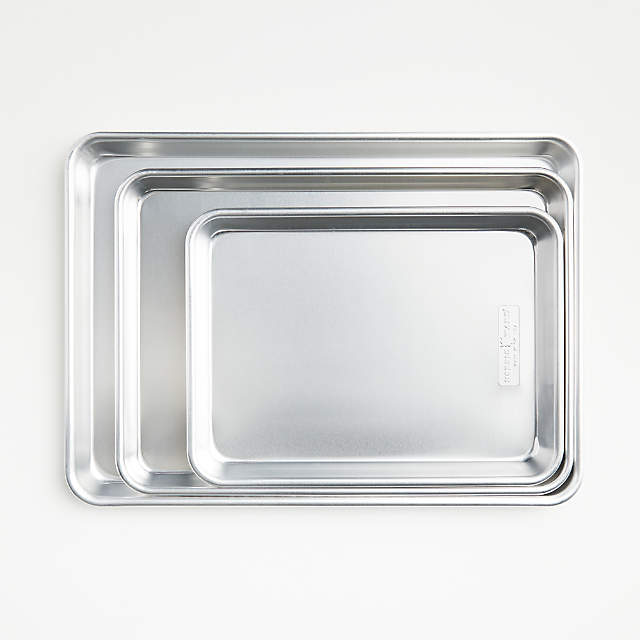 Nordic Ware Naturals Aluminum 3 Piece Sheet Pan Set, Jelly Roll, Quarter  Sheet and Eighth Sheet Pans