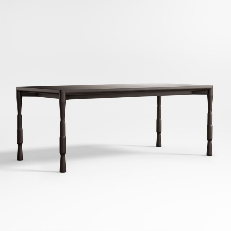 Norin 75"-95" Ebonized Oak Wood Extendable Dining Table