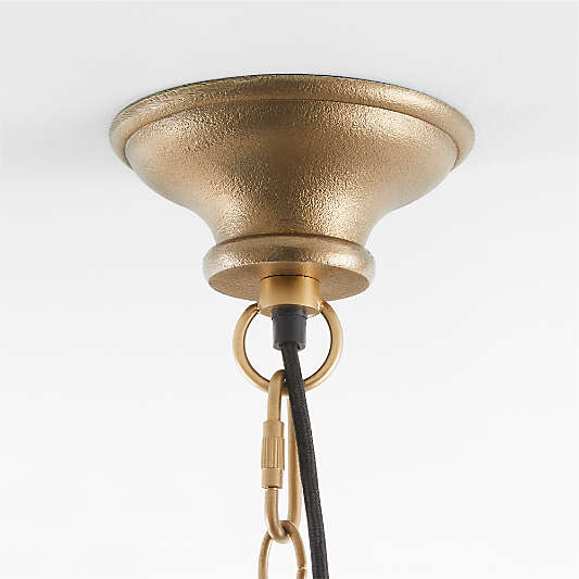 North Large Brass Cage Pendant Light by Leanne Ford