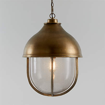 North Large Brass Cage Pendant Light by Leanne Ford