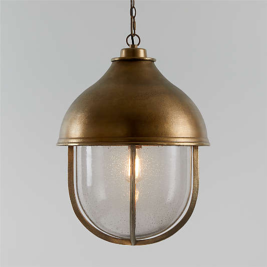 North Large Brass Cage Pendant Light by Leanne Ford