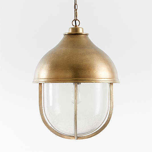 North Large Brass Cage Pendant Light by Leanne Ford