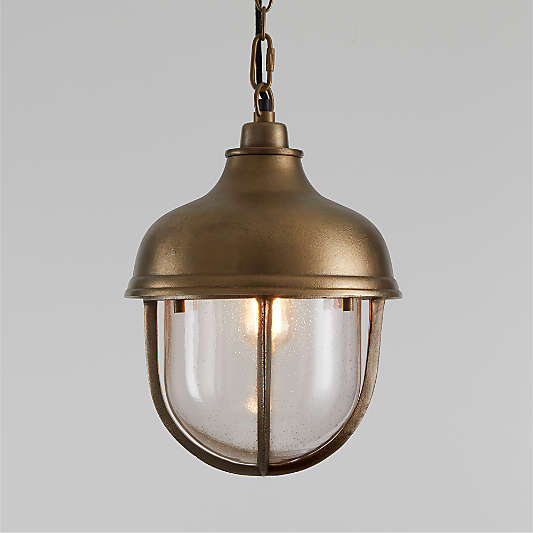 North Small Brass Cage Pendant Light by Leanne Ford