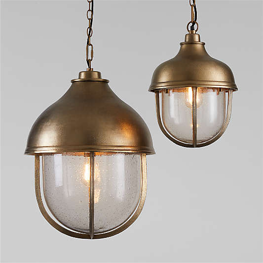 North Large Brass Cage Pendant Light by Leanne Ford