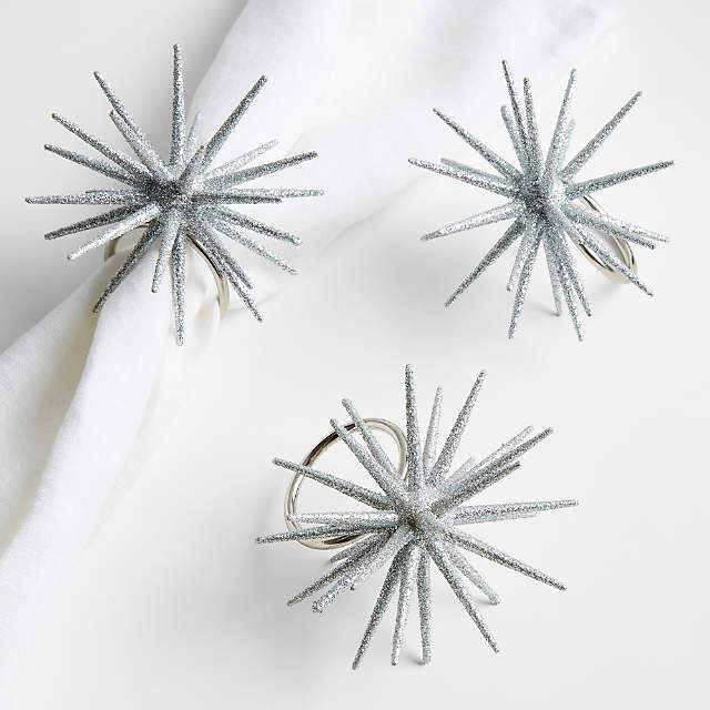 Kate Aspen Sparkling Snowflake Napkin Ring (Set of 4)